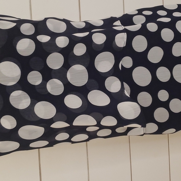 PRELUDE size 10 tiered dress blue with white polka dots - Picture 2 of 7